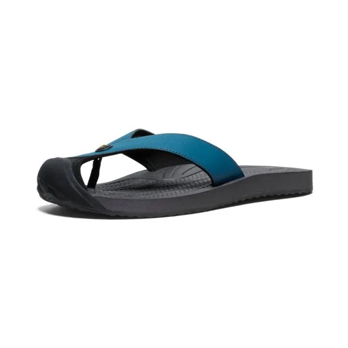 Barbados Legion BlueAntique Moss Leather FlipFlop Men KEEN SlipOns