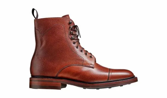 Barker Shoes Donegal 8211 Antique Rosewood Grain 8211 Top Cap Boot Antique Rosewood Grain 8211 Top Cap Boot Mens