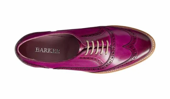 Barker Shoes Fearne 8211 Purple Hand Painted 8211 Ladies Brogue Shoe Purple Hand Painted 8211 Ladies Brogue Shoe Womens