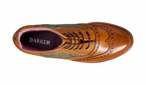 Barker Shoes Grace 8211 Cedar Calf Green Tweed 8211 Women Lace Up Boot Cedar Calf Green Tweed 8211 Women Lace Up Boot Womens