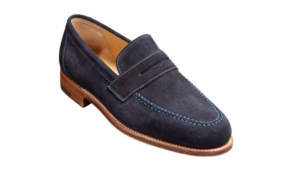 Barker Shoes Jevington 8211 Navy Suede Navy Suede Mens