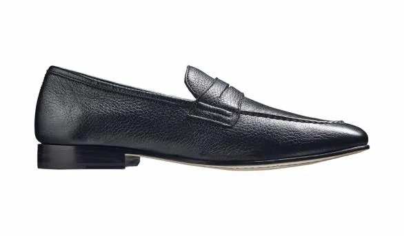 Barker Shoes Ledley 8211 Black Deerskin Loafer Black Deerskin Loafer Mens