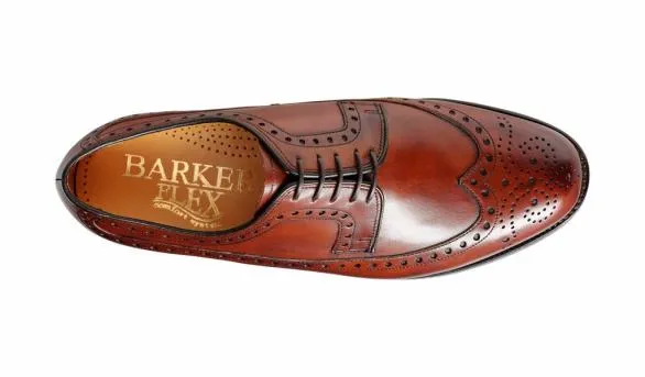 Barker Shoes Portrush 8211 Walnut Calf Wingtip Derby Walnut Calf Wingtip Derby Mens
