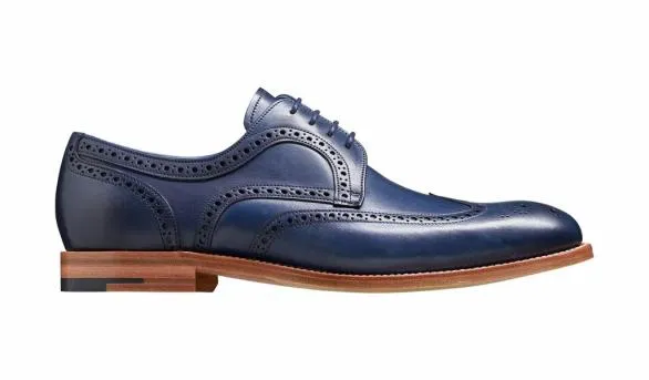 Barker Shoes Victor 8211 Navy Hand Painted Derby Navy Hand Painted Derby Mens