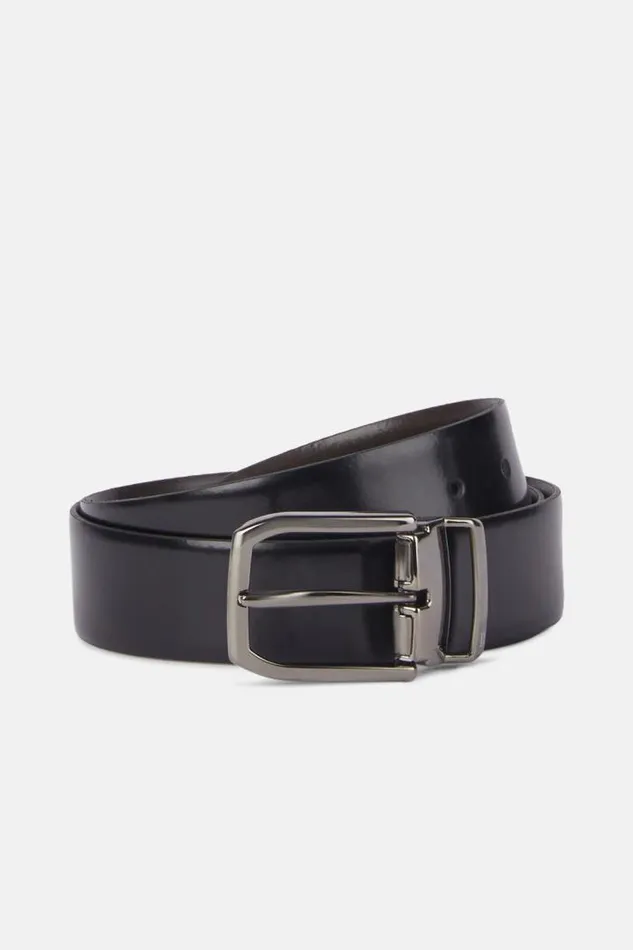 Belts Men Boggi Milano Reversible Smooth Leather Belt Black