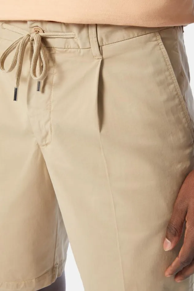 Bermuda Men Boggi Milano Stretch Cotton Summer Bermuda Shorts Beige