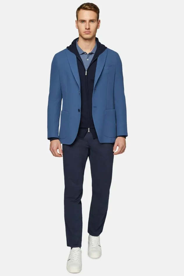 Blazers Men Boggi Milano Air Force Blue Cotton B Jersey Jacket Airblue