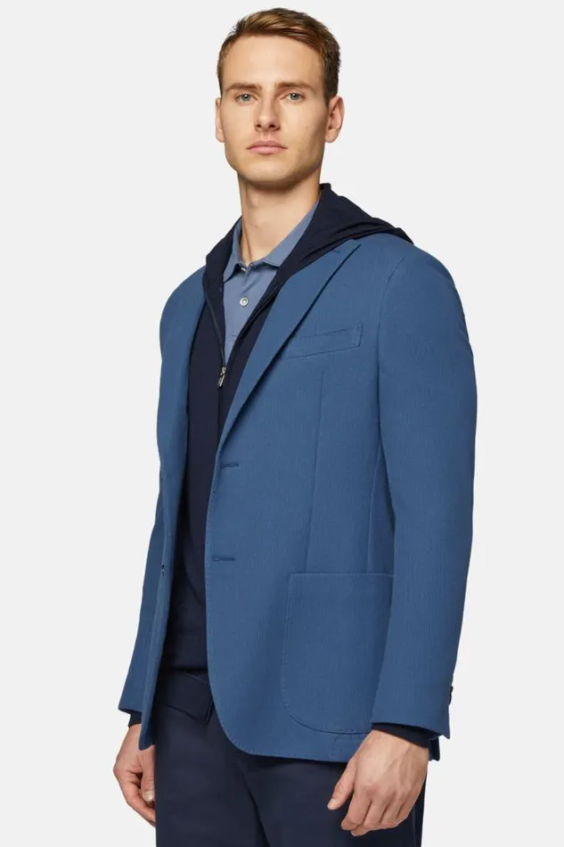 Blazers Men Boggi Milano Air Force Blue Cotton B Jersey Jacket Airblue
