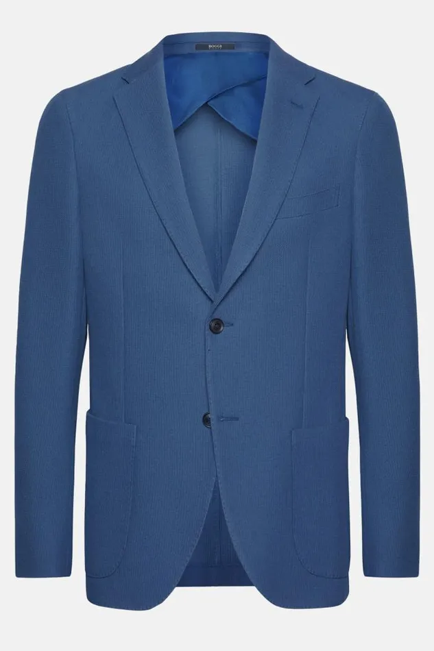 Blazers Men Boggi Milano Air Force Blue Cotton B Jersey Jacket Airblue