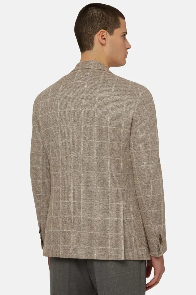 Blazers Men Boggi Milano Dove Grey Checked LinenCotton B Jersey Jacket Taupe Blazers Men Boggi Milano Dove Grey Checked LinenCotton B Jersey Jacket Taupe