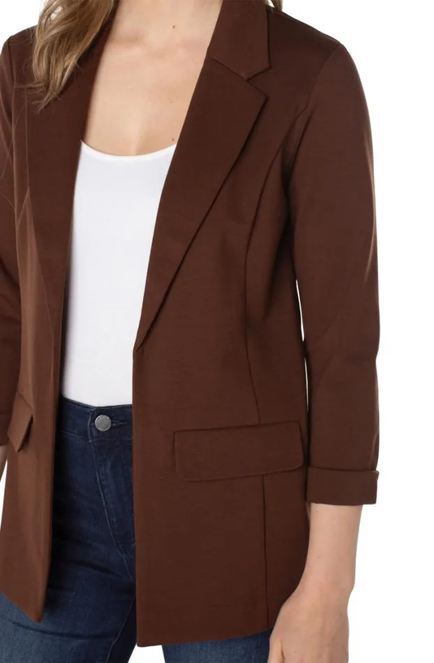 BLAZERS Women Liverpool Los Angeles BOYFRIEND BLAZER WITH PRINCESS DART Brownstone