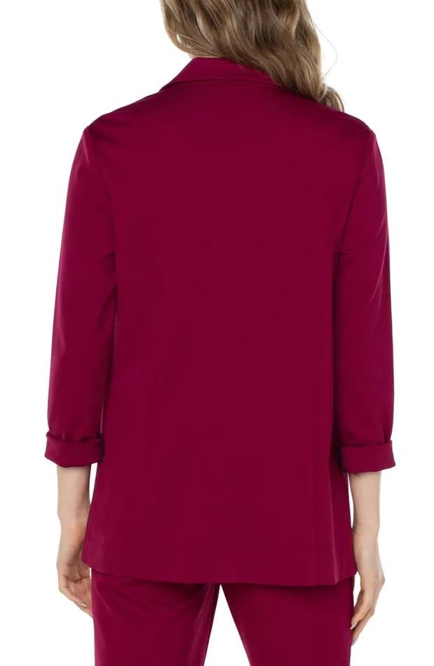 BLAZERS Women Liverpool Los Angeles BOYFRIEND BLAZER WITH PRINCESS DARTS Garnet Berry