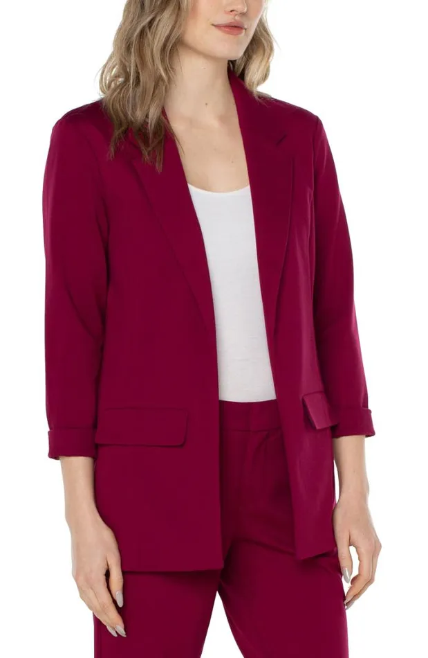 BLAZERS Women Liverpool Los Angeles BOYFRIEND BLAZER WITH PRINCESS DARTS Garnet Berry