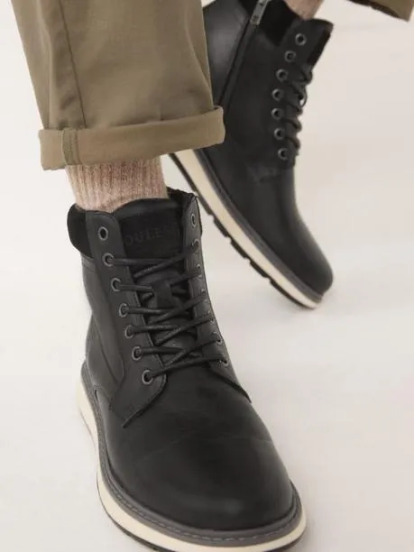 Boots Men Joules Black Leather Boots