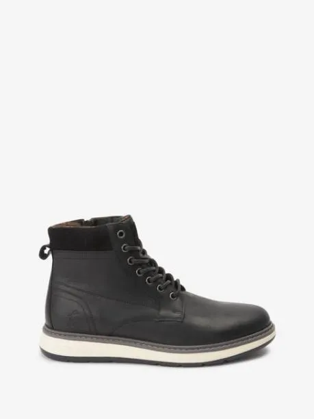 Boots Men Joules Black Leather Boots