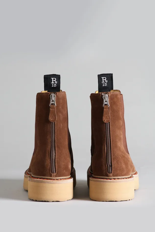 Boots Single Stack Chelsea Boot 8211 Brown Suede 8211 R13 Women Boots Single Stack Chelsea Boot 8211 Brown Suede 8211 R13 Women