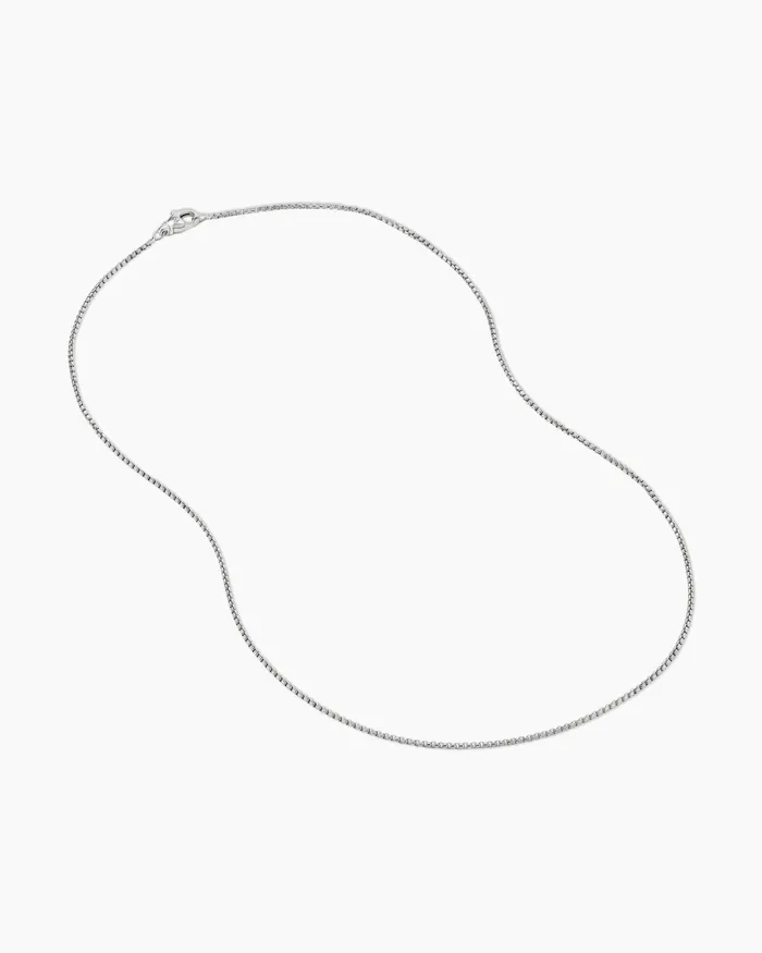 Box Chain Necklace In 18K White Gold 17mm Women David Yurman Chain Box Chain Necklace In 18K White Gold 17mm Women David Yurman Chain
