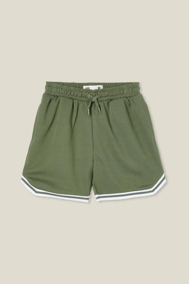 Boys Shorts Cotton On Braxton Basketball Short Swag Green