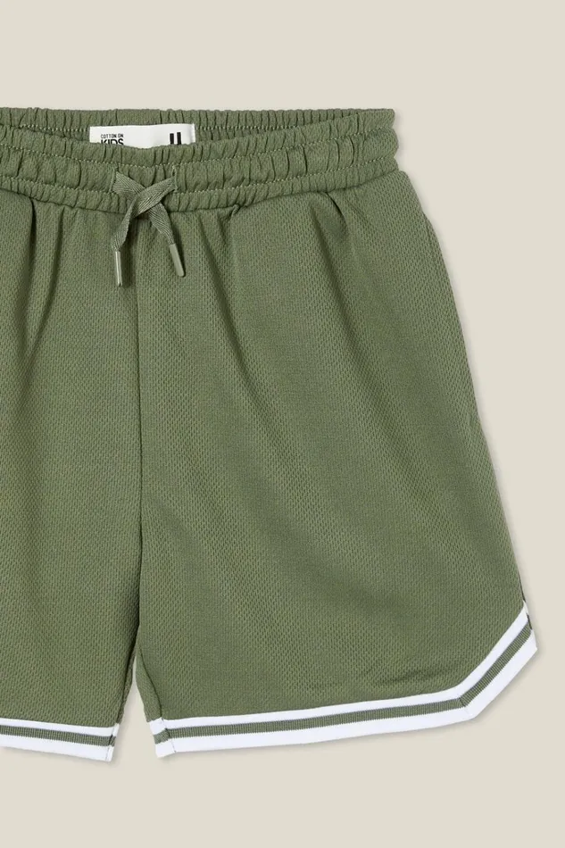 Boys Shorts Cotton On Braxton Basketball Short Swag Green