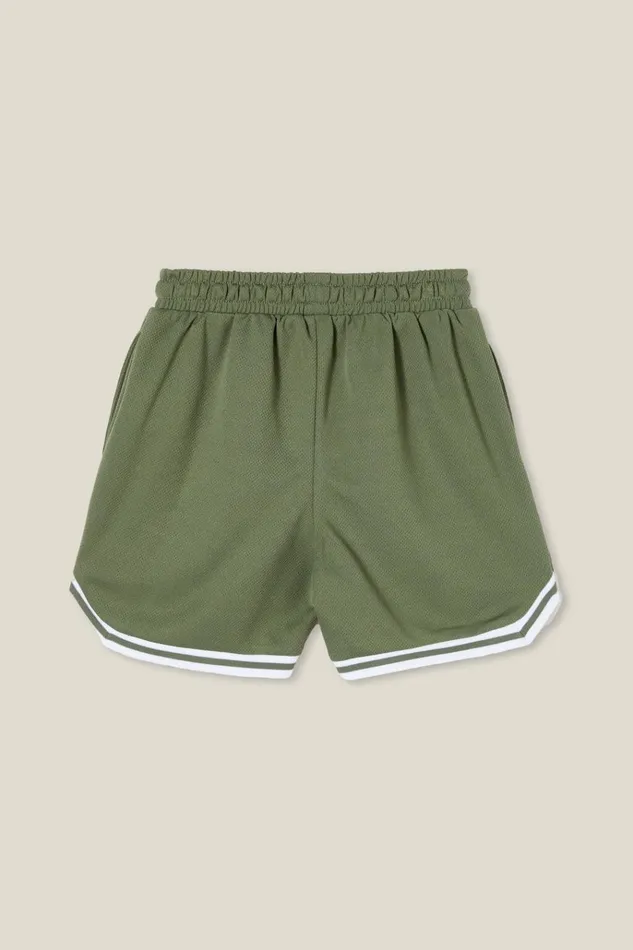 Boys Shorts Cotton On Braxton Basketball Short Swag Green