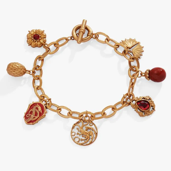 Bracelets Women Alex And Ani House Of The Dragon Toggle MultiCharm Bracelet Antique Gold