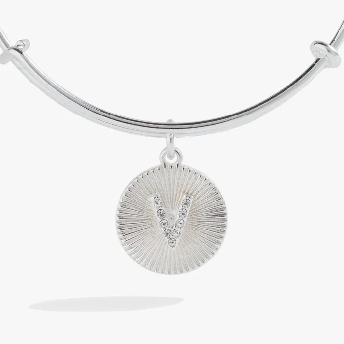 Bracelets Women Alex And Ani Initial V Pave Starburst Texture Bangle Gold