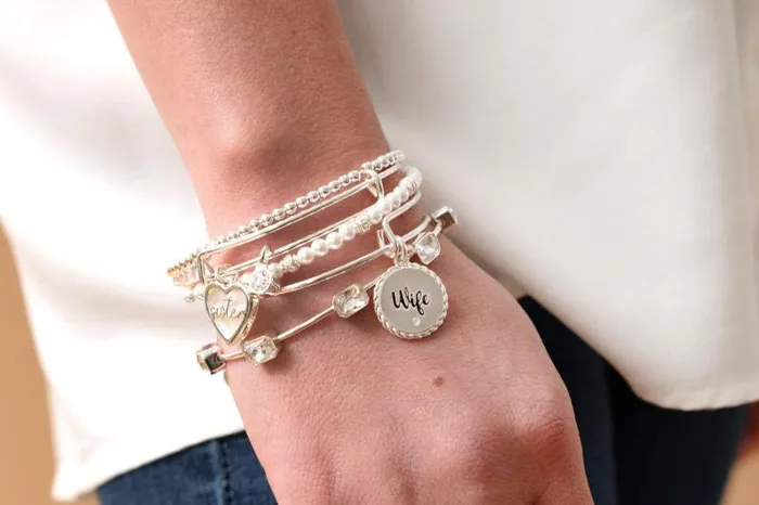Bracelets Women Alex And Ani Sister Mother Of Pearl Bangle Silver