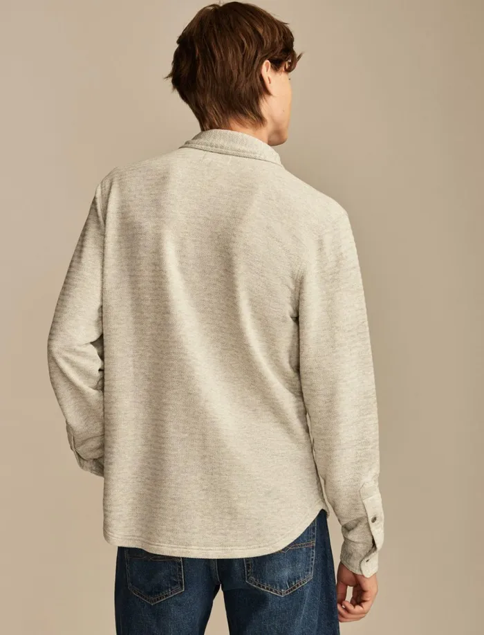 Brushed Long Sleeve Knit Shirting Heather Grey Men Lucky Brand ButtonDowns