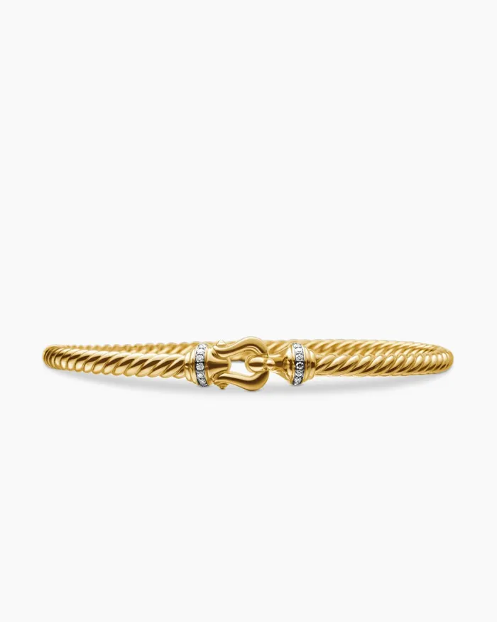 Buckle Cablespira Bracelet In 18K Yellow Gold With Diamonds 35mm Women David Yurman Bangle Buckle Cablespira Bracelet In 18K Yellow Gold With Diamonds 35mm Women David Yurman Bangle