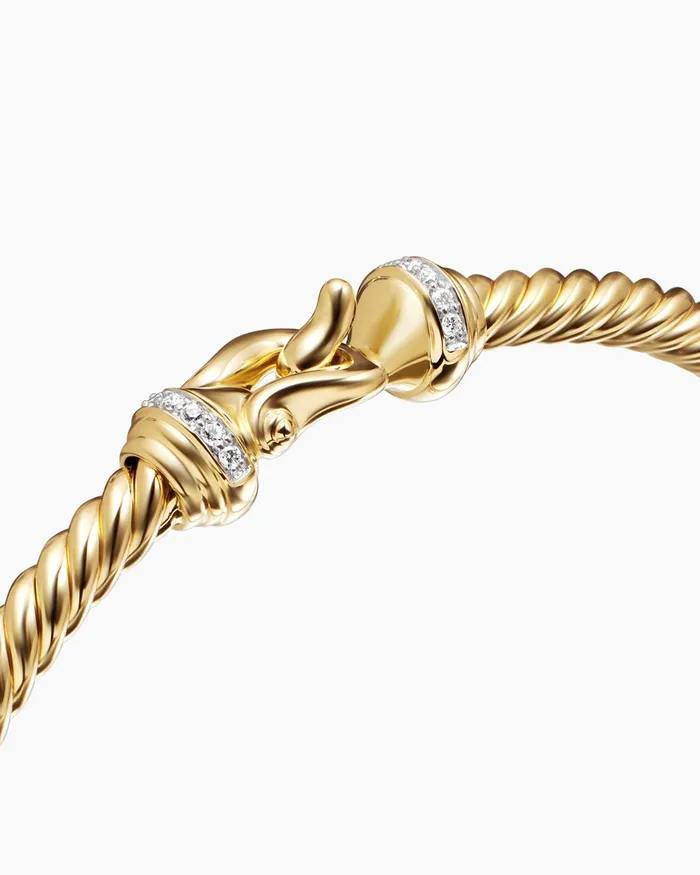 Buckle Cablespira Bracelet In 18K Yellow Gold With Diamonds 35mm Women David Yurman Bangle Buckle Cablespira Bracelet In 18K Yellow Gold With Diamonds 35mm Women David Yurman Bangle