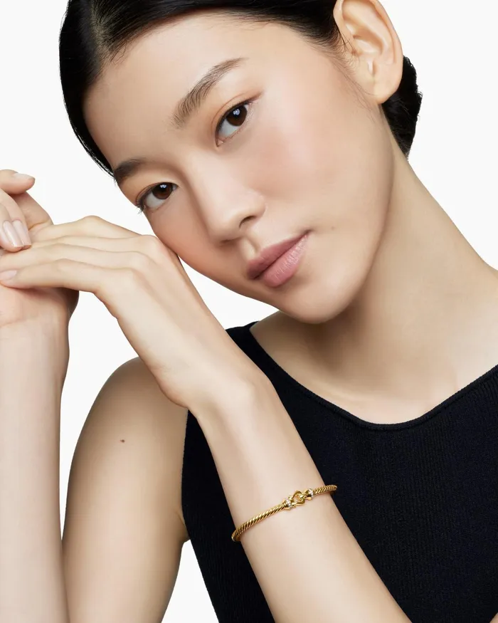 Buckle Cablespira Bracelet In 18K Yellow Gold With Diamonds 35mm Women David Yurman Bangle Buckle Cablespira Bracelet In 18K Yellow Gold With Diamonds 35mm Women David Yurman Bangle