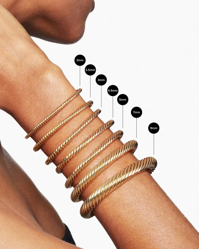 Buckle Cablespira Bracelet In 18K Yellow Gold With Diamonds 35mm Women David Yurman Bangle Buckle Cablespira Bracelet In 18K Yellow Gold With Diamonds 35mm Women David Yurman Bangle