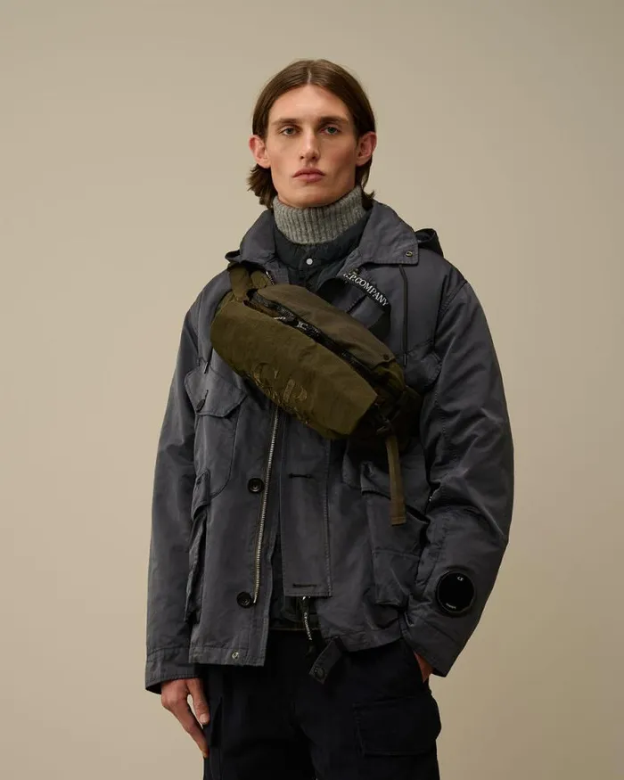CP Company Backpacks and Waistbag Plain Paper Touch Logo Waistbag Ivy Green 8211 Man