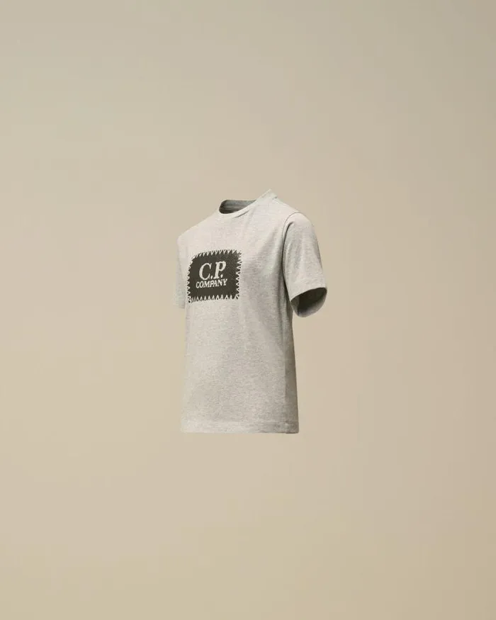 CP Company Clothing 23 U16 Cotton Jersey 301 Label Style TShirt Grey Melange 8211 Kids CP Company Clothing 23 U16 Cotton Jersey 301 Label Style TShirt Grey Melange 8211 Kids