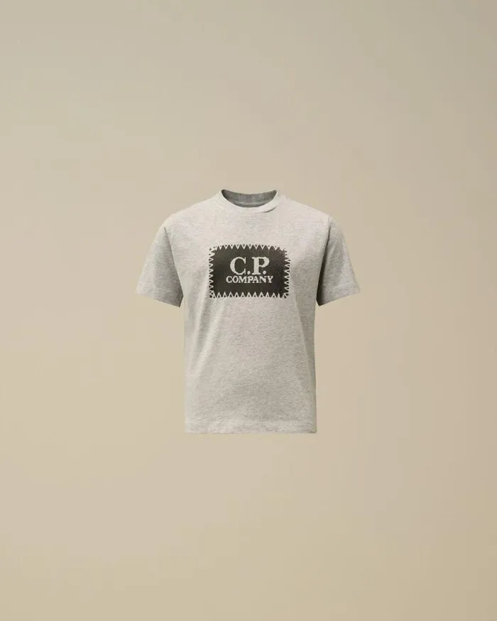 CP Company Clothing 23 U16 Cotton Jersey 301 Label Style TShirt Grey Melange 8211 Kids