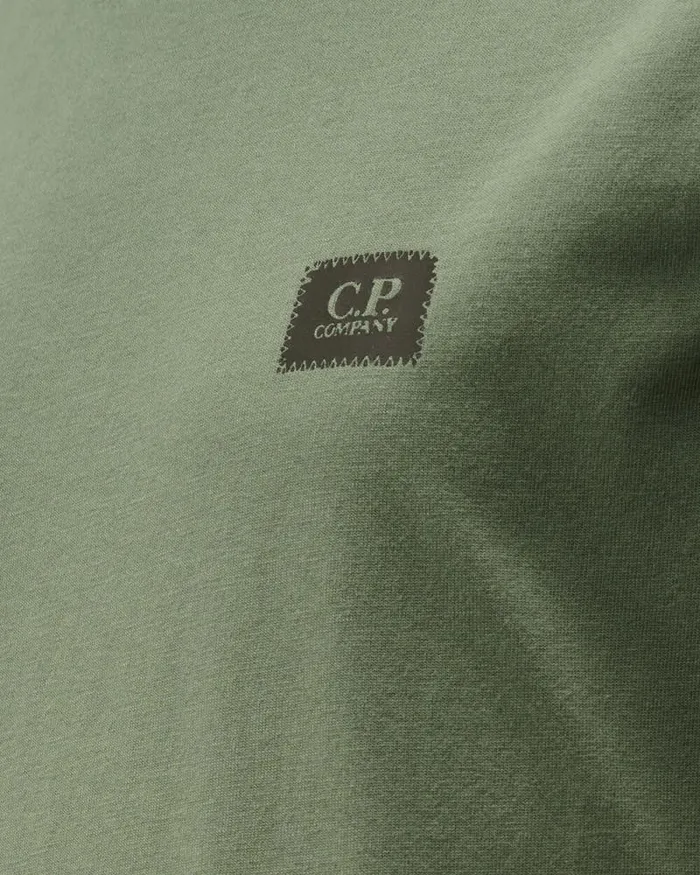 CP Company Clothing 23 U16 Cotton Jersey 301 Logo TShirt Artichoke Green 8211 Kids