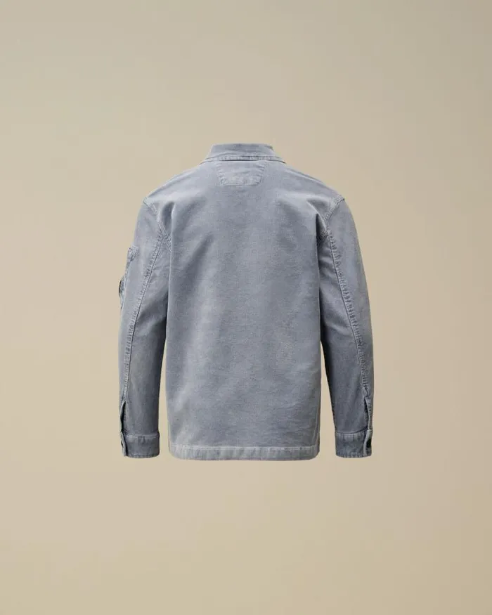 CP Company Clothing 48 U16 Cotton Stretch Corduroy Buttoned Lens Shirt Flint Stone Blue 8211 Kids