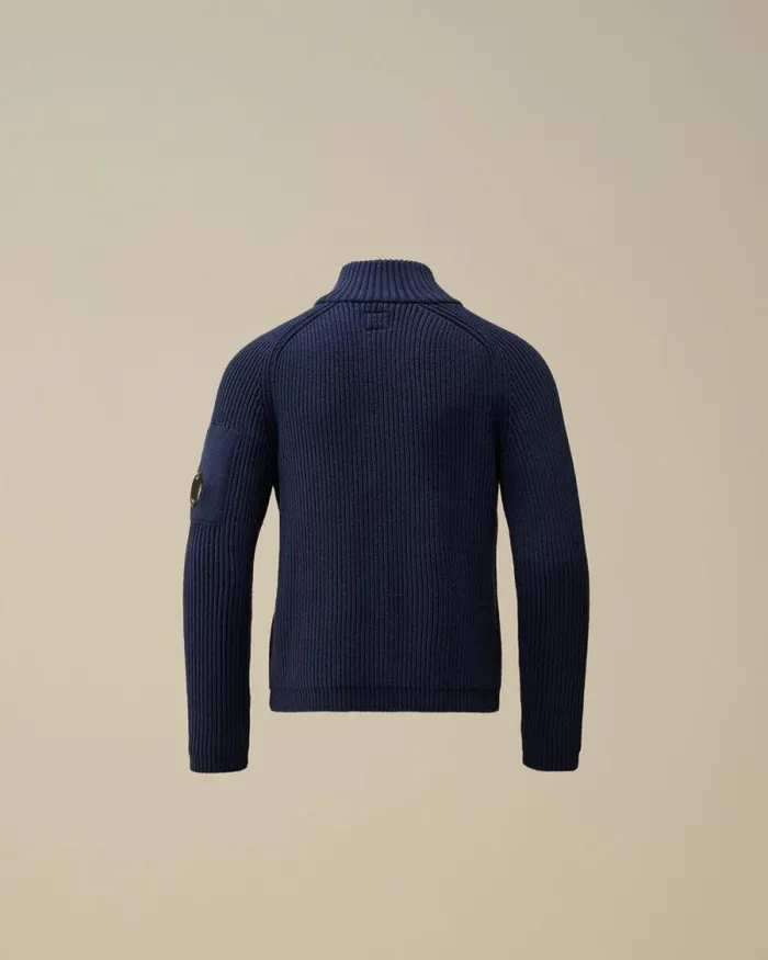 CP Company Clothing 48 U16 Cotton Zipped Lens Cardigan Estate Blue 8211 Kids