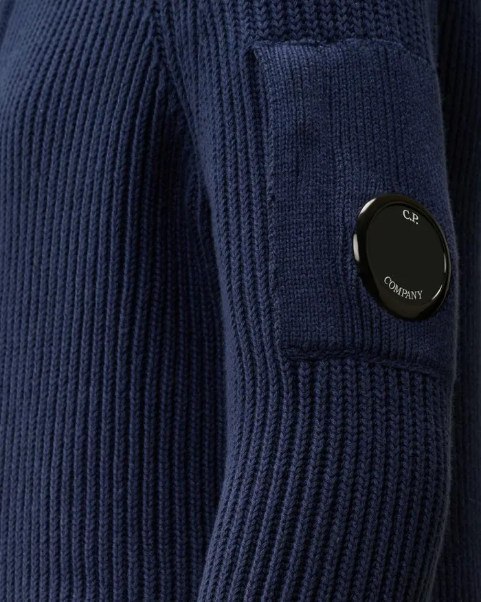 CP Company Clothing 48 U16 Cotton Zipped Lens Cardigan Estate Blue 8211 Kids