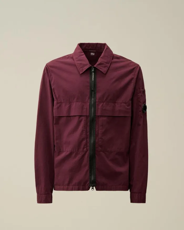 CP Company Overshirt Organic Gabardine Zipped Utility Overshirt Potent Purple 8211 Man
