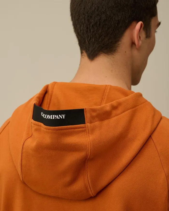 CP Company Sweatshirts Diagonal Raised Fleece Zipped Hooded Sweatshirt Bombay Brown 8211 Man
