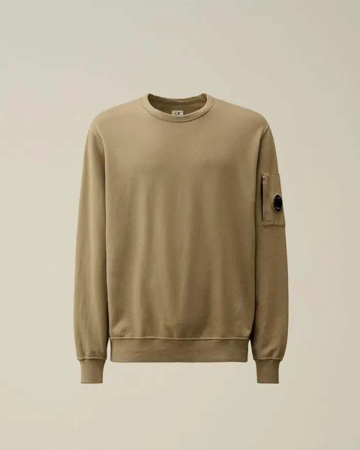 CP Company Sweatshirts Light Fleece Crew Neck Sweatshirt Walnut Beige 8211 Man CP Company Sweatshirts Light Fleece Crew Neck Sweatshirt Walnut Beige 8211 Man