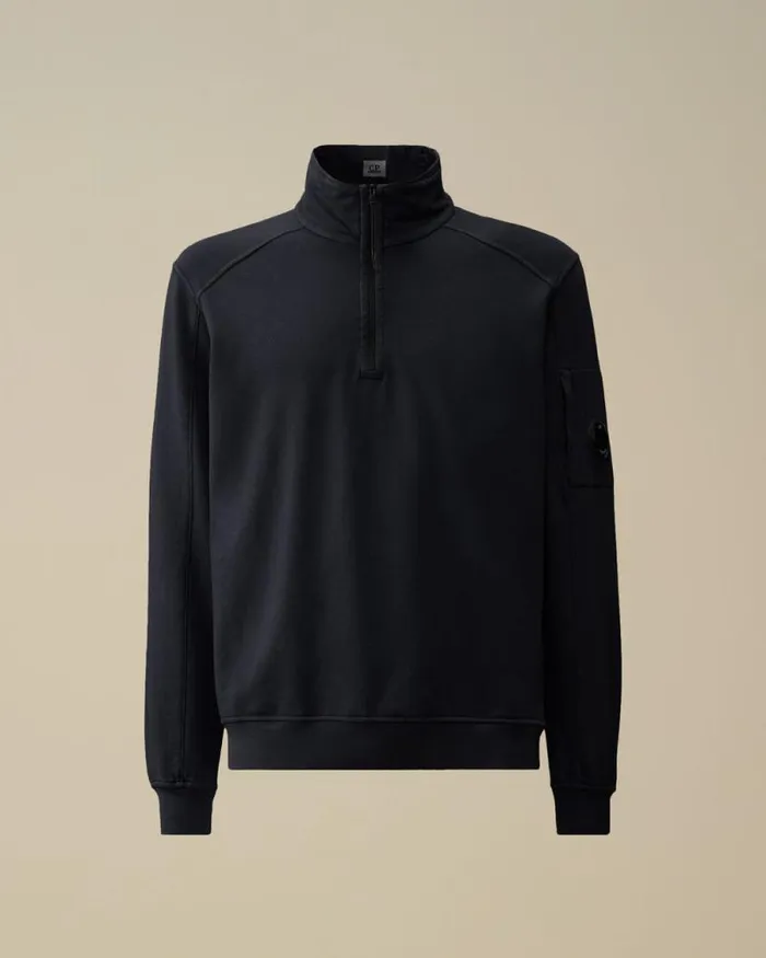 CP Company Sweatshirts Light Fleece Half Zipped Sweatshirt Total Eclipse Blue 8211 Man CP Company Sweatshirts Light Fleece Half Zipped Sweatshirt Total Eclipse Blue 8211 Man