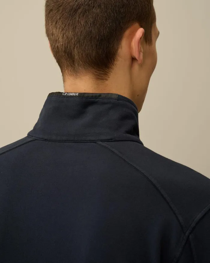 CP Company Sweatshirts Light Fleece Half Zipped Sweatshirt Total Eclipse Blue 8211 Man