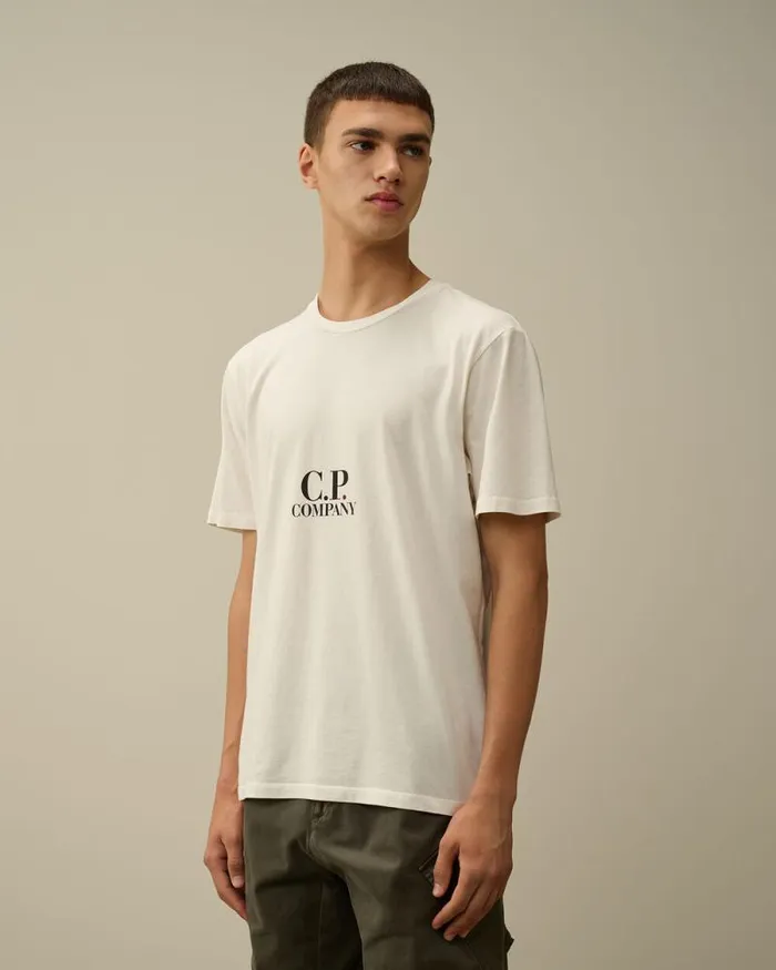 CP Company Tshirts and Polo 241 Jersey Back Graphic TShirt Gauze White 8211 Man