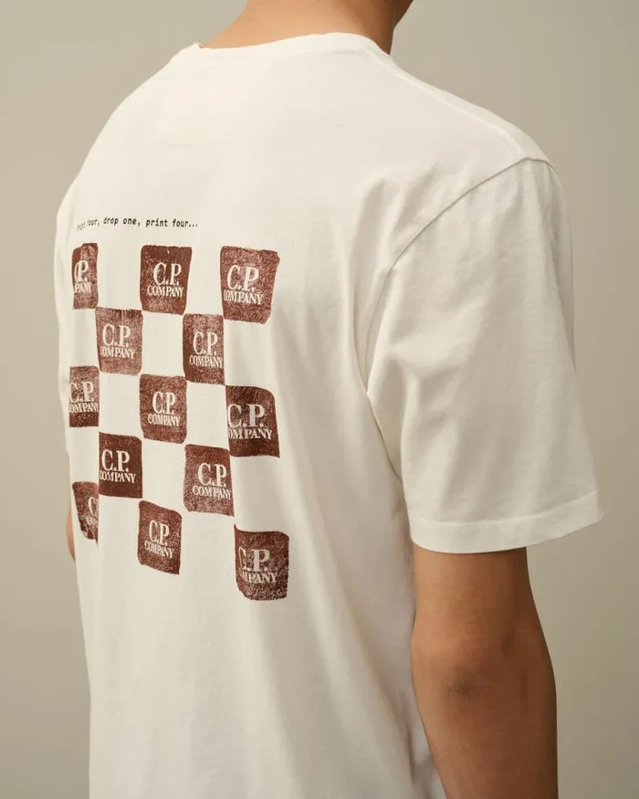 CP Company Tshirts and Polo 241 Jersey Back Graphic TShirt Gauze White 8211 Man