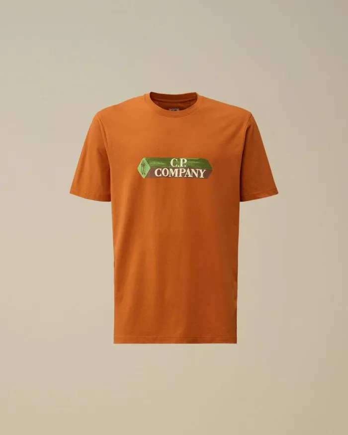 CP Company Tshirts and Polo 301 Jersey 3D Logo TShirt Bombay Brown 8211 Man