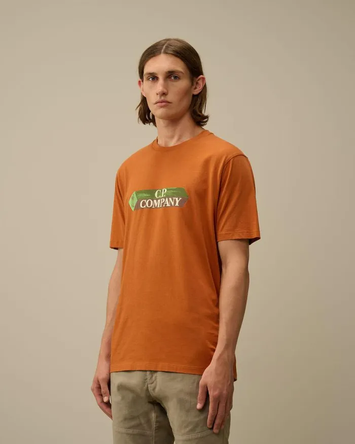 CP Company Tshirts and Polo 301 Jersey 3D Logo TShirt Bombay Brown 8211 Man