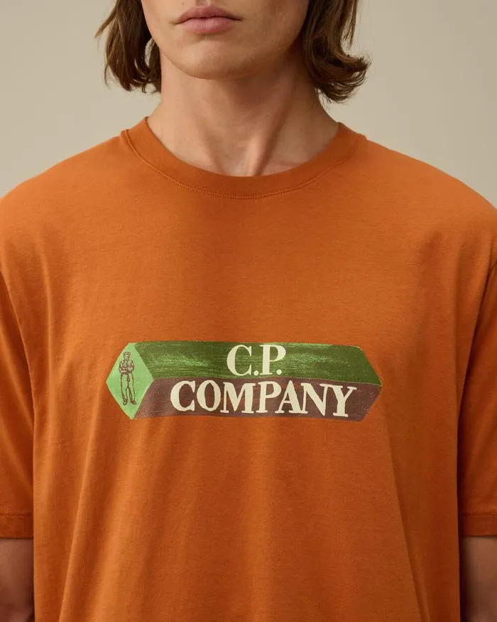 CP Company Tshirts and Polo 301 Jersey 3D Logo TShirt Bombay Brown 8211 Man