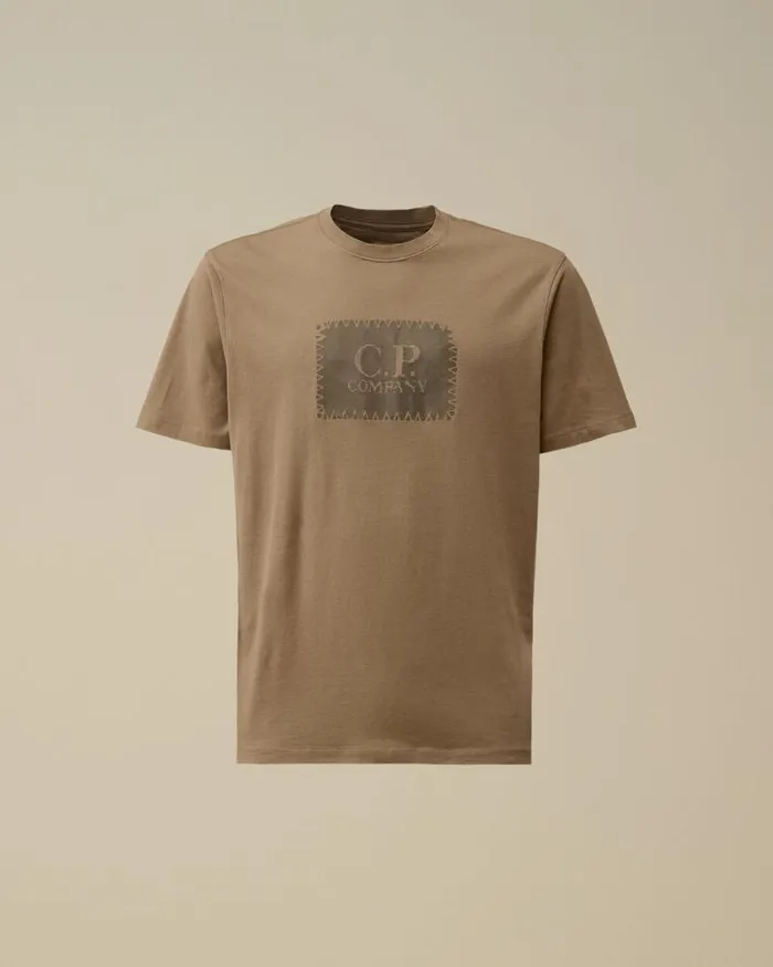 CP Company Tshirts and Polo 301 Jersey Logo Label TShirt Walnut Beige 8211 Man